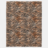 Oranje zwarte tijgerafdrukken fleece deken (Voorkant)