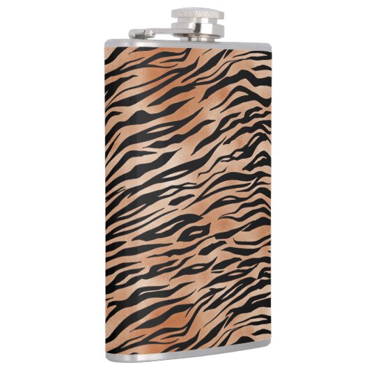 Oranje zwarte tijgerafdrukken heupfles (Rechts)