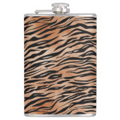 Oranje zwarte tijgerafdrukken heupfles (Voorkant)