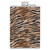 Oranje zwarte tijgerafdrukken heupfles (Achterkant)