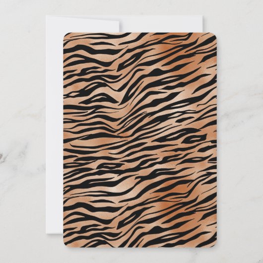 Oranje zwarte tijgerafdrukken kaart (Achterkant)