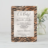 Oranje zwarte tijgerafdrukken kaart (Staand voorkant)