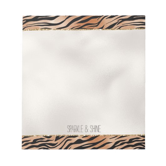 Oranje zwarte tijgerafdrukken notitieblok (Voorkant)