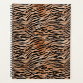 Oranje zwarte tijgerafdrukken planner (Voorkant)