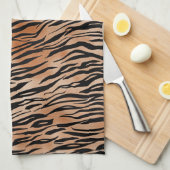 Oranje zwarte tijgerafdrukken theedoek (Quarter Fold)