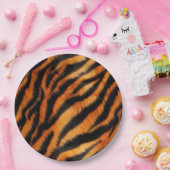 Oranje zwarte tijgerstrepen papieren bordje (Feest)