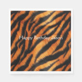 Oranje zwarte tijgerstrepen servet (Voorkant)