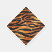 Oranje zwarte tijgerstrepen servet (Hoek)