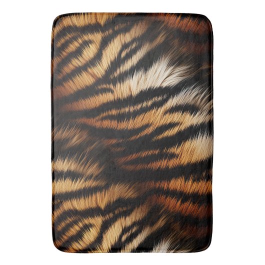 Oranje zwarte tijgerstripes — Dierafdrukken Badmat (Voorkant Verticaal)