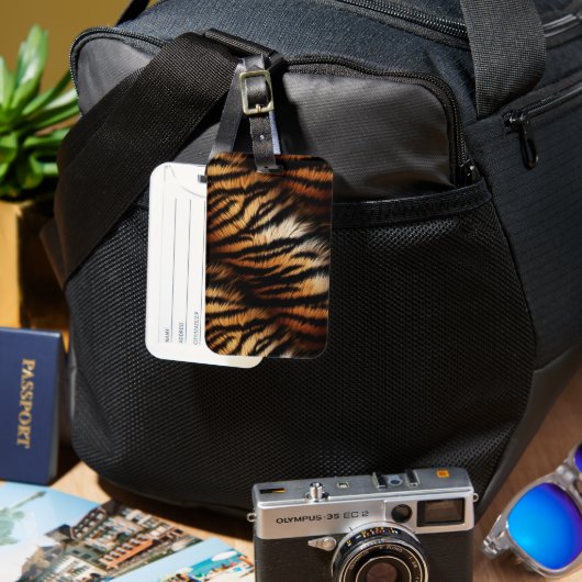 Oranje zwarte tijgerstripes — Dierafdrukken Bagagelabel (Voorkant & Achterkant)