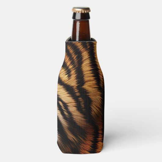 Oranje zwarte tijgerstripes — Dierafdrukken Flesjeskoeler (Fles Voorkant)