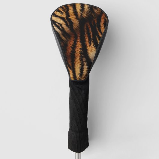 Oranje zwarte tijgerstripes — Dierafdrukken Golfheadcover (Voorkant)