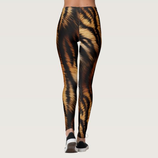 Oranje zwarte tijgerstripes — Dierafdrukken Leggings (Achterkant)