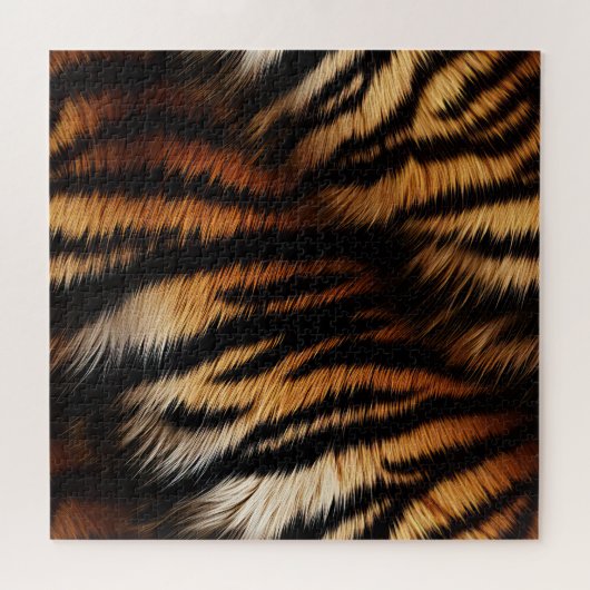 Oranje zwarte tijgerstripes — Dierafdrukken Legpuzzel (Horizontaal)