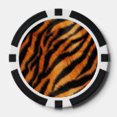 Oranje zwarte tijgerstripes — Dierafdrukken Poker Chips (Voorkant)