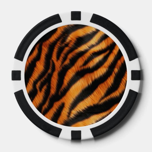 Oranje zwarte tijgerstripes — Dierafdrukken Poker Chips (Voorkant)
