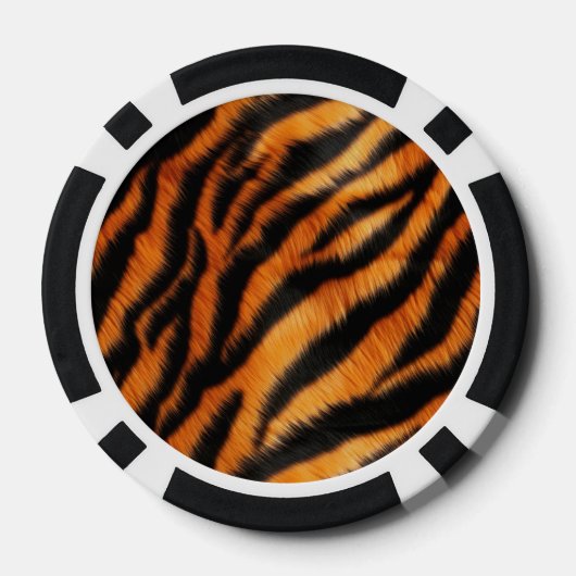 Oranje zwarte tijgerstripes — Dierafdrukken Poker Chips (Achterkant)