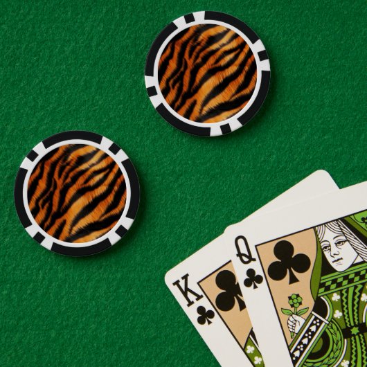 Oranje zwarte tijgerstripes — Dierafdrukken Poker Chips (Pokertafel (Dubbel))