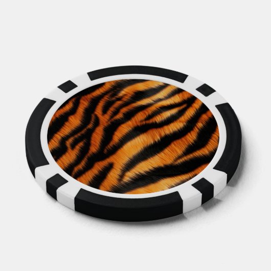 Oranje zwarte tijgerstripes — Dierafdrukken Poker Chips (Enkel)