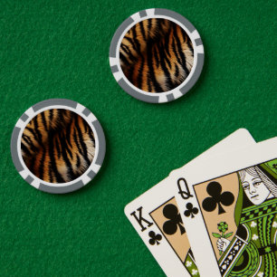 Oranje zwarte tijgerstripes — Dierafdrukken Poker Chips
