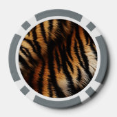 Oranje zwarte tijgerstripes — Dierafdrukken Poker Chips (Achterkant)