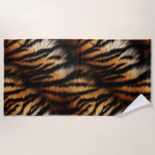 Oranje zwarte tijgerstripes — Dierafdrukken Strandlaken (Voorkant)