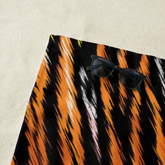 Oranje zwarte tijgerstripes — Dierafdrukken Strandlaken (In situ)
