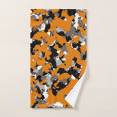 Oranje zwarte tinten Camouflage afdrukken Bad Handdoek (Handdoek)