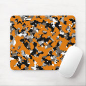 Oranje zwarte tinten Camouflage afdrukken Muismat (Met muis)