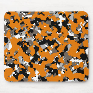 Oranje zwarte tinten Camouflage afdrukken Muismat