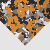 Oranje zwarte tinten Camouflage Tissuepapier (Detail)