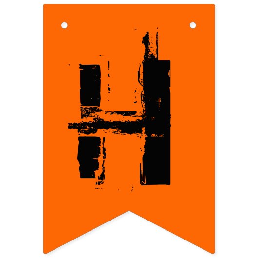 Oranje zwarte typografie eng Happy Halloween Vlaggetjes (Tweede vlag)