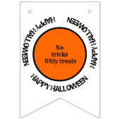 Oranje zwarte typografie eng Happy Halloween Vlaggetjes (Eerste vlag)