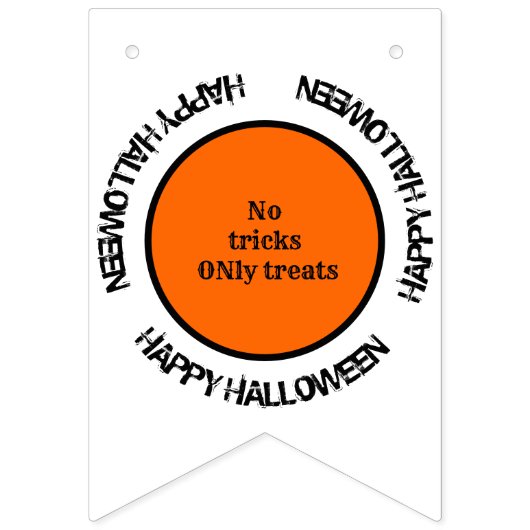 Oranje zwarte typografie eng Happy Halloween Vlaggetjes (Eerste vlag)