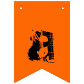 Oranje zwarte typografie eng Happy Halloween Vlaggetjes (Derde vlag)