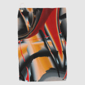 Oranje, zwarte verfvergroting golfhanddoek (Voorkant)