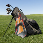 Oranje, zwarte verfvergroting golfhanddoek (Groen)