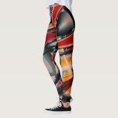 Oranje, zwarte verfvergroting leggings (Links)