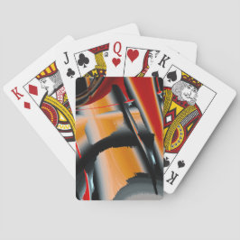 Oranje, zwarte verfvergroting pokerkaarten