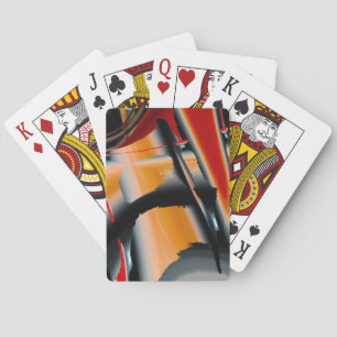 Oranje, zwarte verfvergroting pokerkaarten