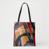 Oranje, zwarte verfvergroting tote bag (Voorkant)