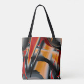 Oranje, zwarte verfvergroting tote bag (Achterkant)