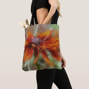 Oranje zwarte-verige Susan Flower Art Tote Bag