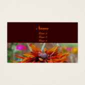 Oranje zwarte verouderde Susan Daisy Flower Visitekaartje (Voorkant)