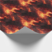 Oranje & Zwarte Vlammen Cadeaupapier (Hoek)