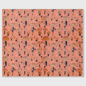 Oranje zwarte vlieger Agaric paddenstoel Fungi Her Cadeaupapier (Vlak)