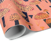 Oranje zwarte vlieger Agaric paddenstoel Fungi Her Cadeaupapier (Rol Hoek)