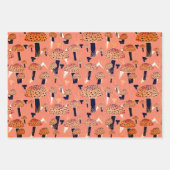 Oranje zwarte vlieger Agaric paddenstoel Fungi Her Inpakpapier Vel (Voorkant 3)