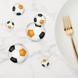 oranje zwarte voetballen kinder tiener sportpartij confetti