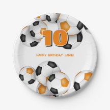 oranje zwarte voetbalteam kleurt verjaardagsfeestj